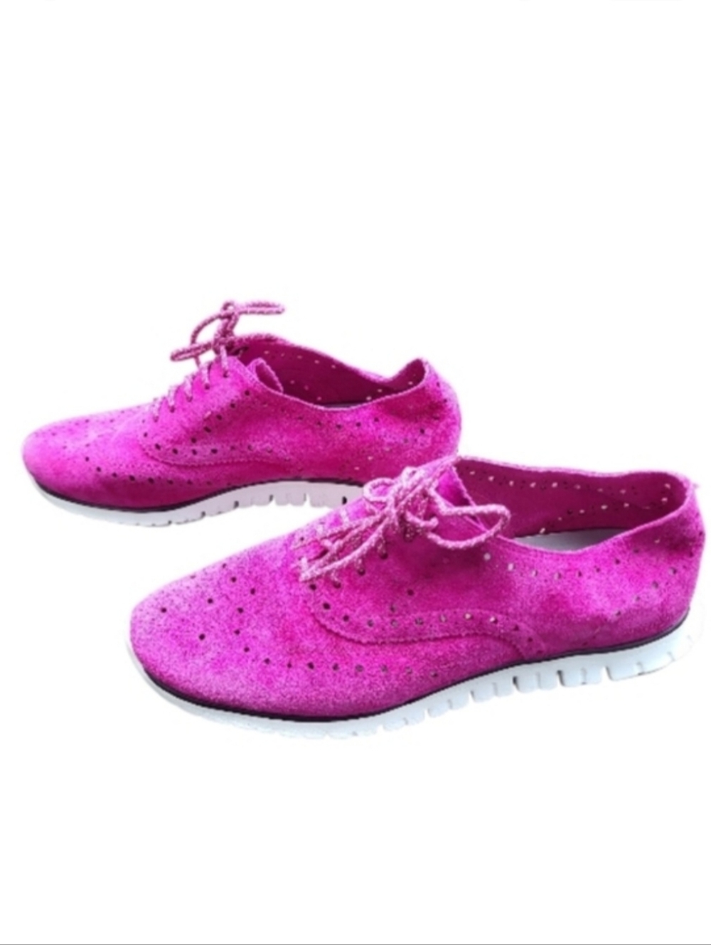 Cole Haan Wild Aster Pink Suede Zerogrand Wingtip Oxford Sneakers - Size 7B